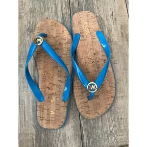 MICHAEL Michael Kors Women's Blue Jet Set Jelly Flip Flop Sandals Size 8
